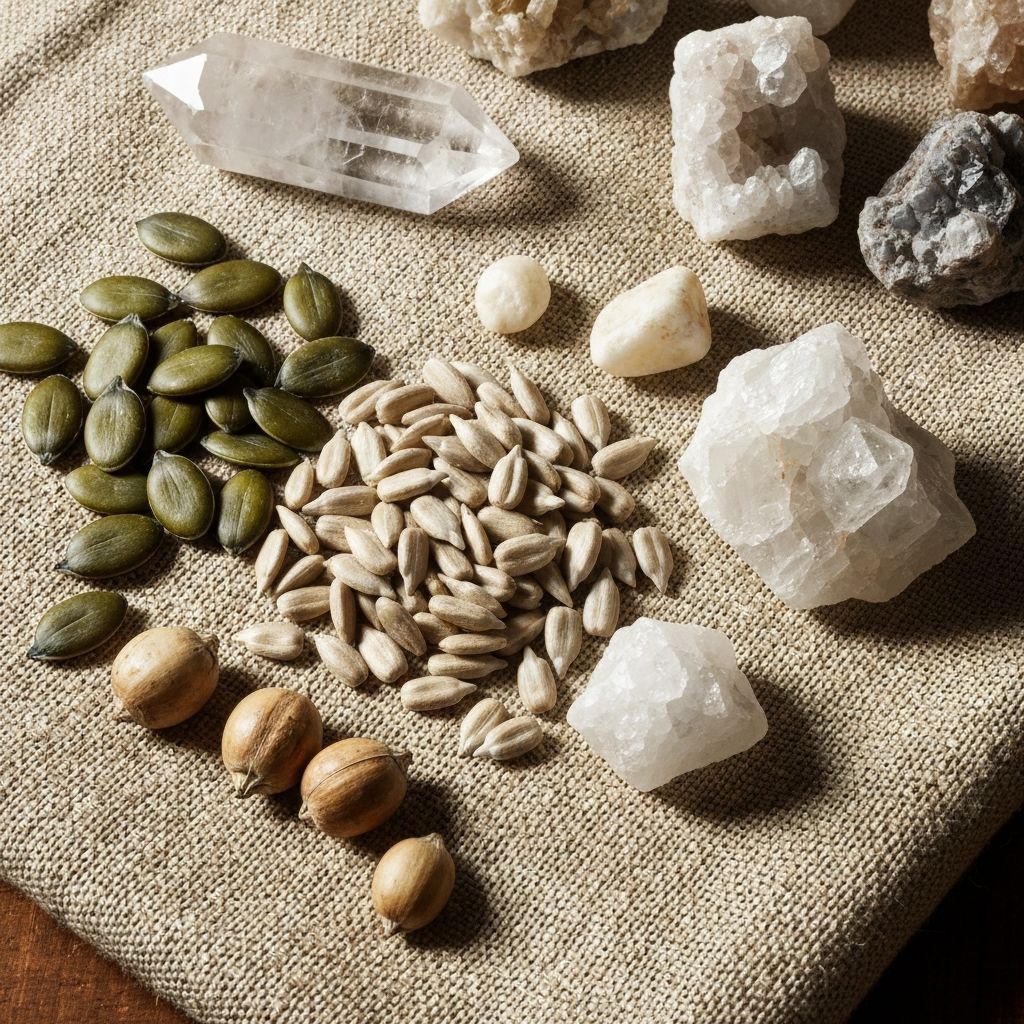 Raw minerals and seeds for nutritional support